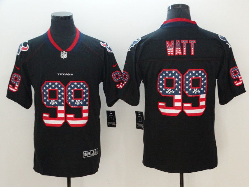 Men Houston Texans #99 Watt Nike USA Flag Fashion Black Color Rush Limited NFL Jerseys->houston texans->NFL Jersey